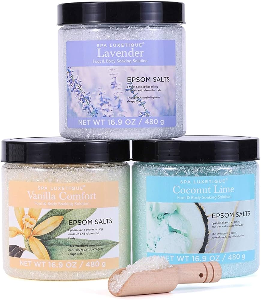 Amazon.com : Bath Salts for Soaking, Spa Luxetique Epsom Salts